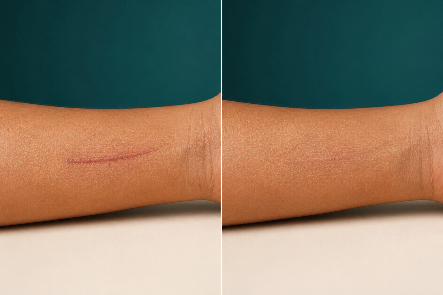 Illustrative forearm scar comparison