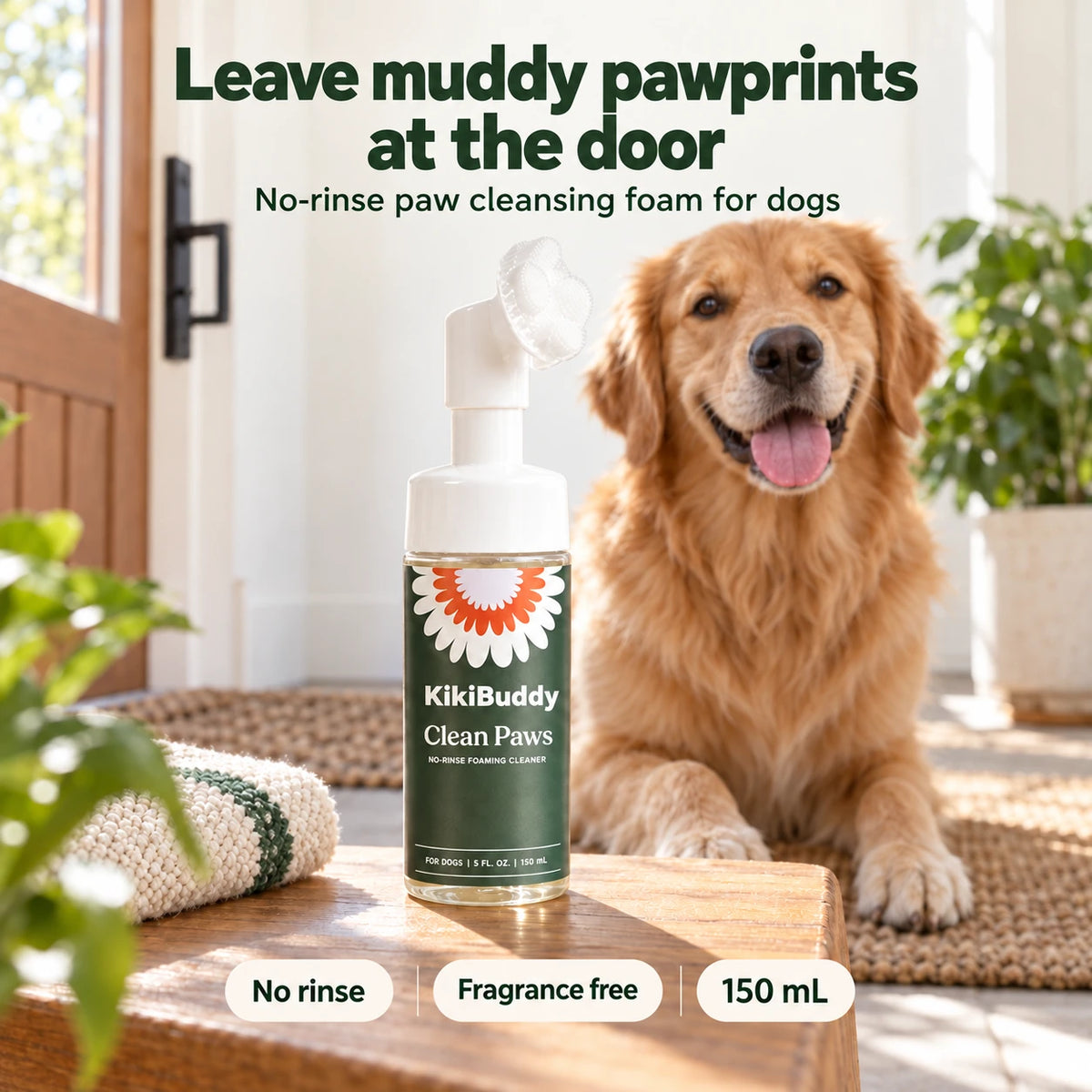 KikiBuddy No-Rinse Paw Care Foam — 150mL