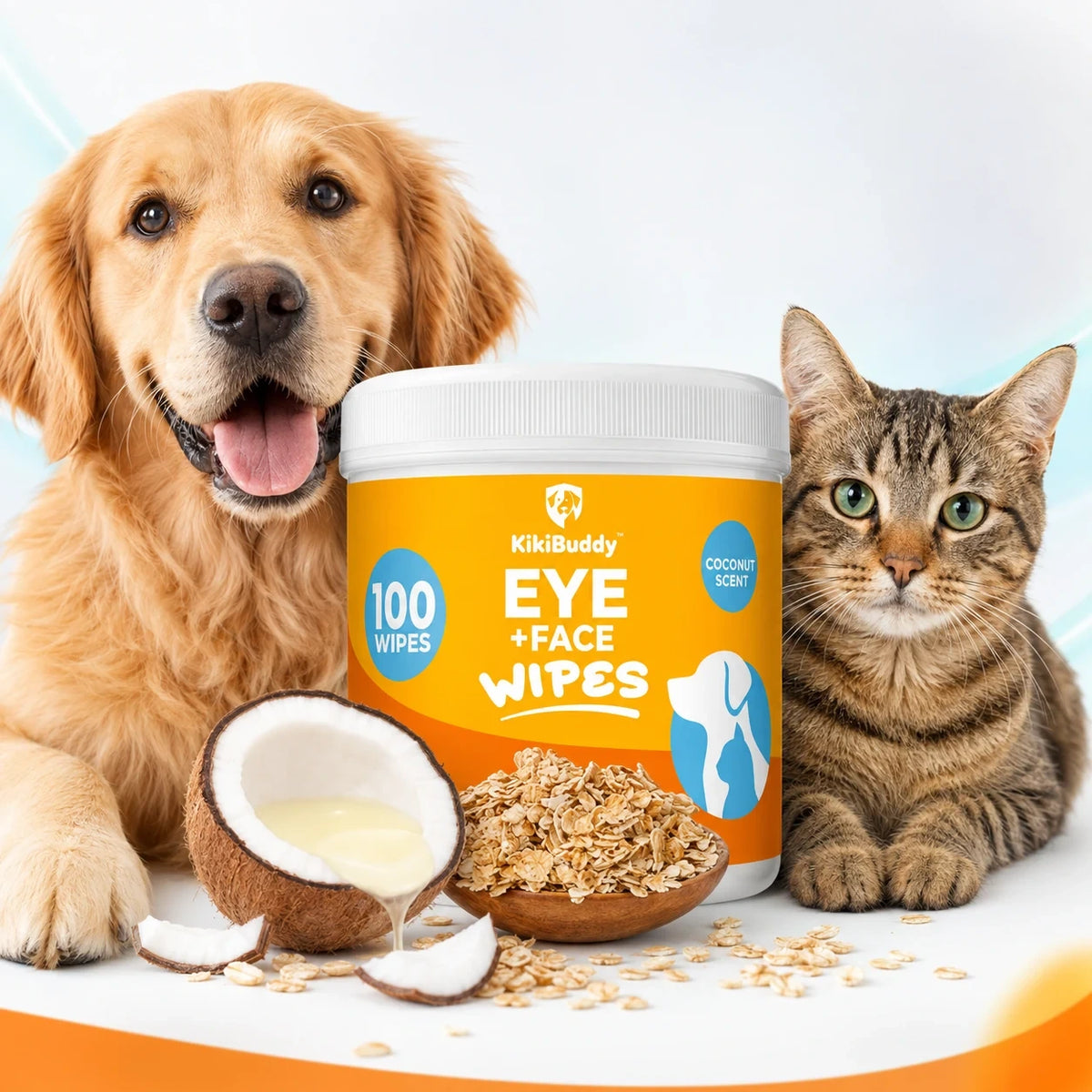 Kelveth Pet Eye & Face Tear-Stain Cleansing Wipes - 100 Count