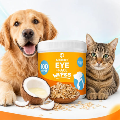 Kelveth Pet Eye & Face Tear-Stain Cleansing Wipes - 100 Count