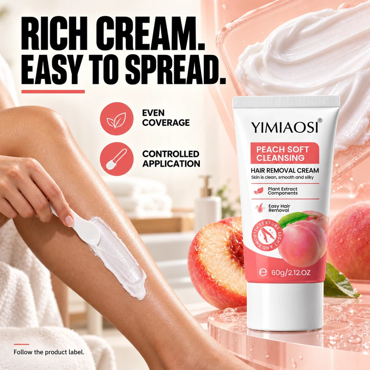 Kelveth Peach Soft Hair Removal Cream — 60g