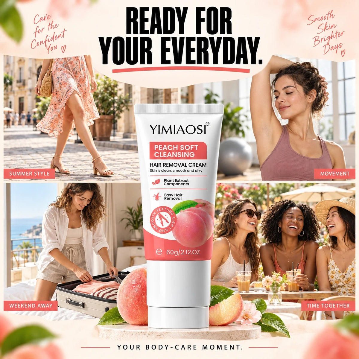Kelveth Peach Soft Hair Removal Cream — 60g