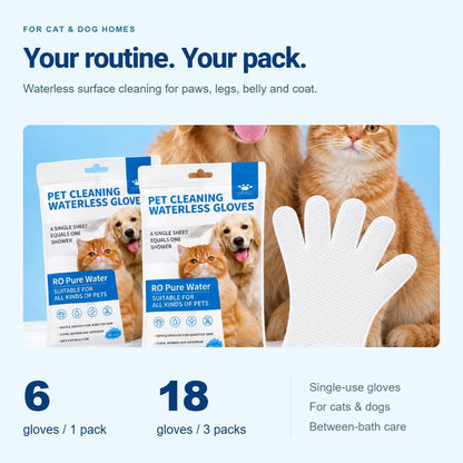 Kelveth Waterless Pet Cleaning Gloves — 6 Gloves