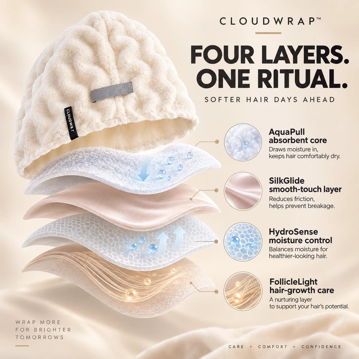 Cloudwrap Hair Drying Cap — 1 Piece