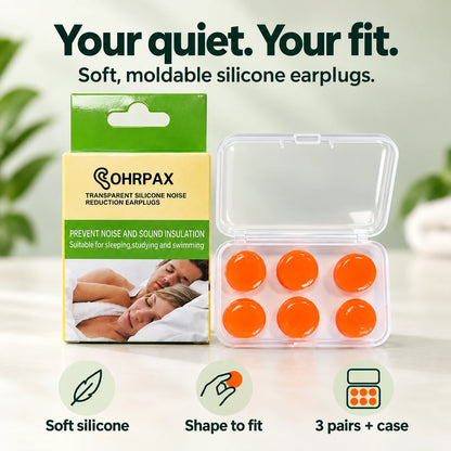 OHRPAX Moldable Silicone Earplugs — 6 Pieces