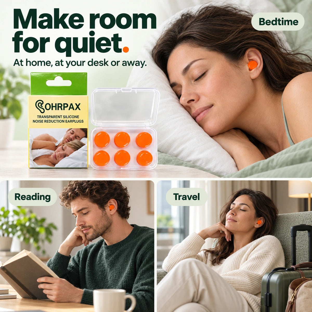 OHRPAX Moldable Silicone Earplugs — 6 Pieces