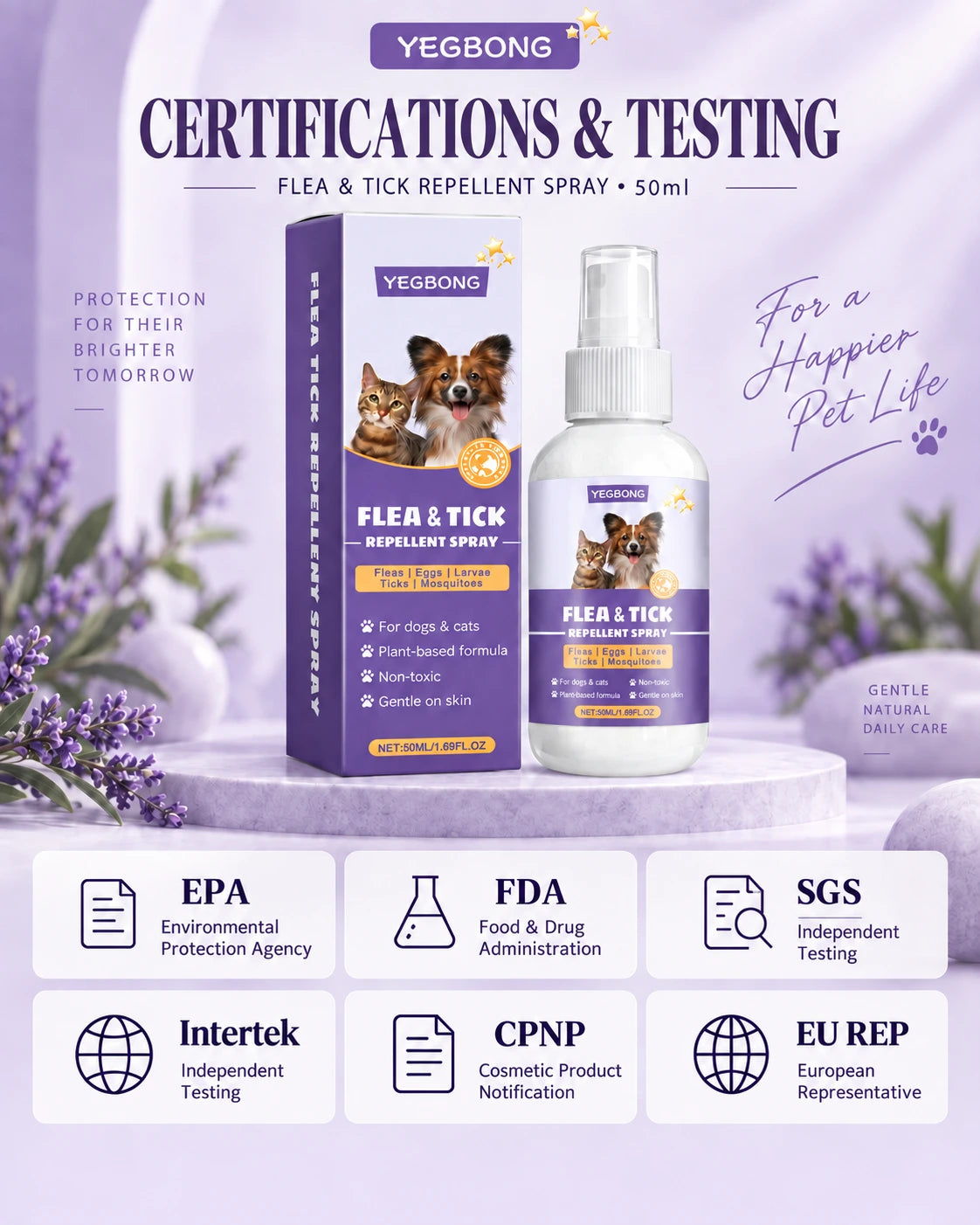 YEGBONG Flea & Tick Repellent Spray — 50ml
