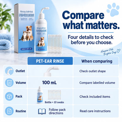 PET-EAR RINSE — 100mL + 10 Cotton Swabs