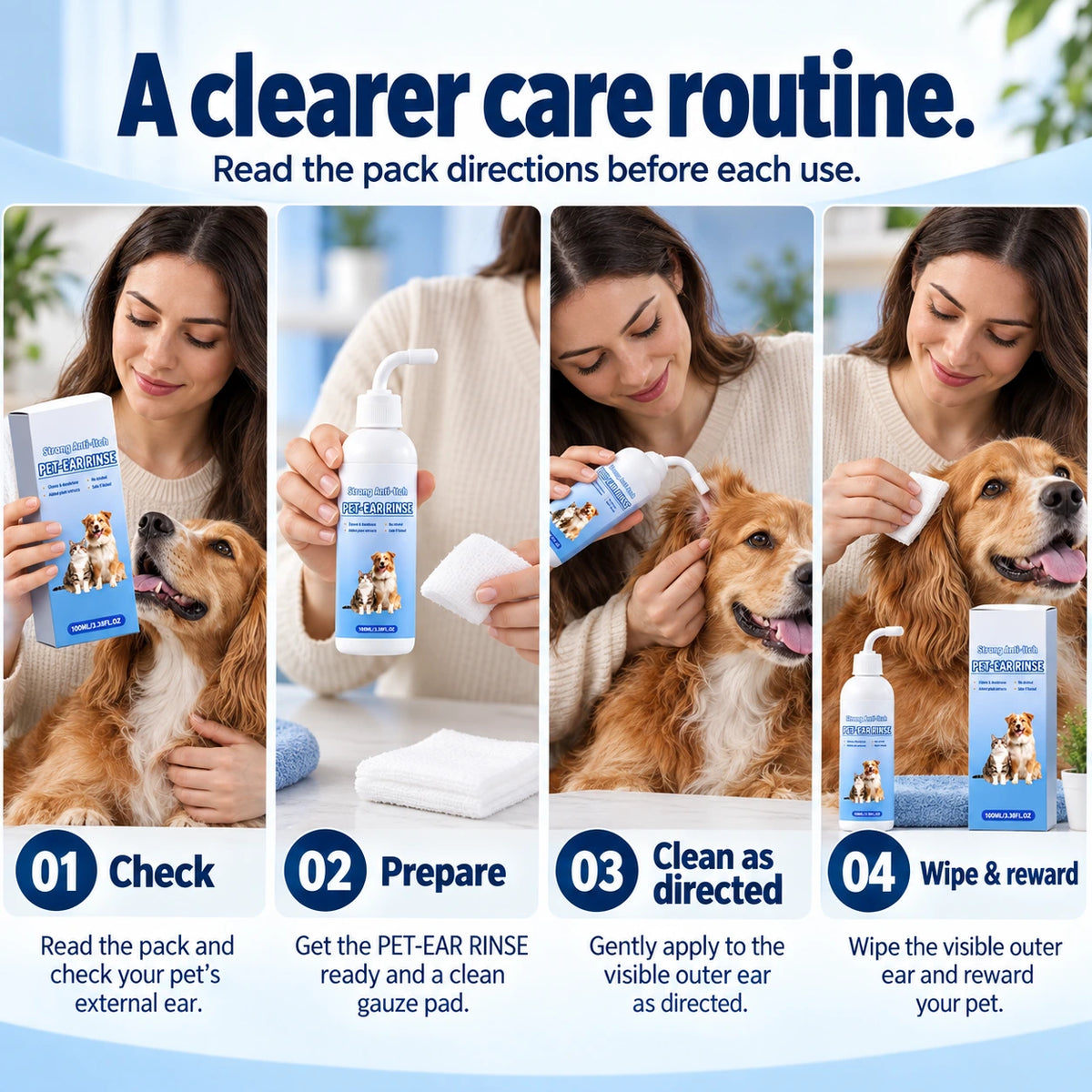 PET-EAR RINSE — 100mL + 10 Cotton Swabs