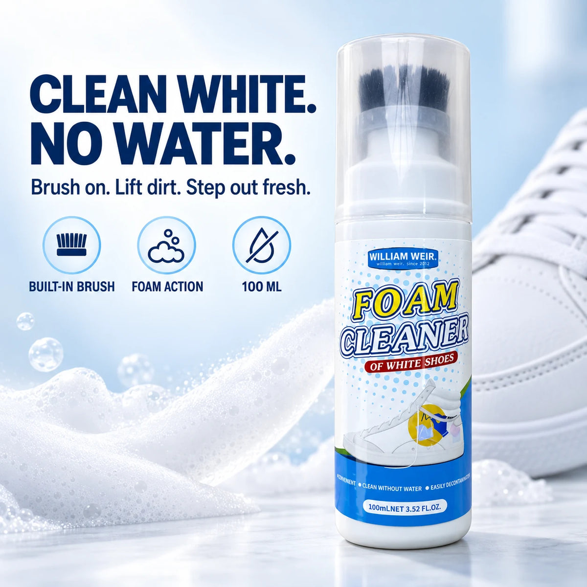 William Weir White Shoe Foam Cleaner — 100ml — 1