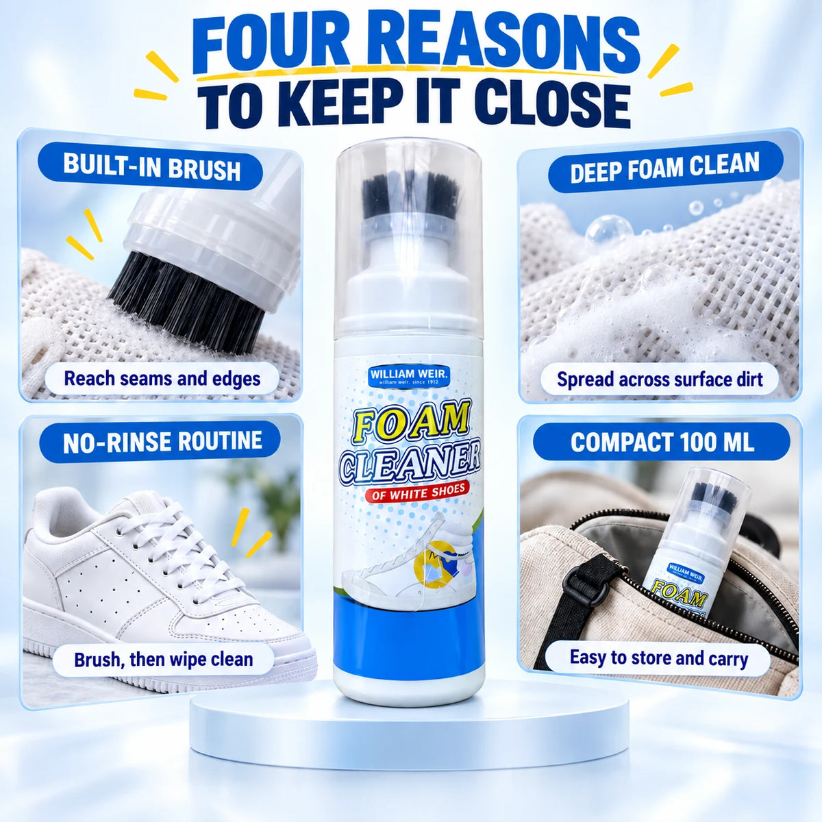 William Weir White Shoe Foam Cleaner — 100ml — 3