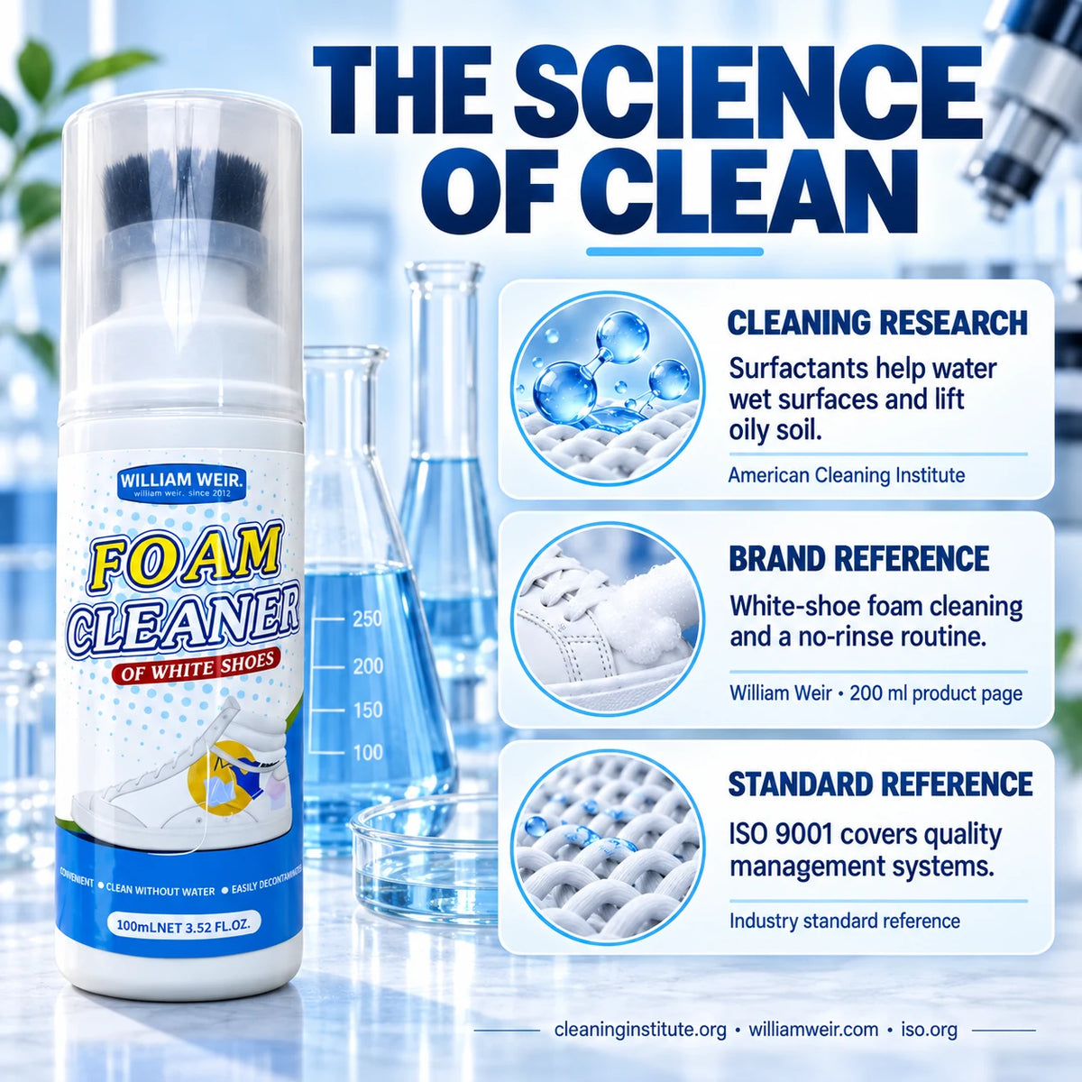 William Weir White Shoe Foam Cleaner — 100ml — 5
