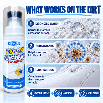 William Weir White Shoe Foam Cleaner — 100ml — 6