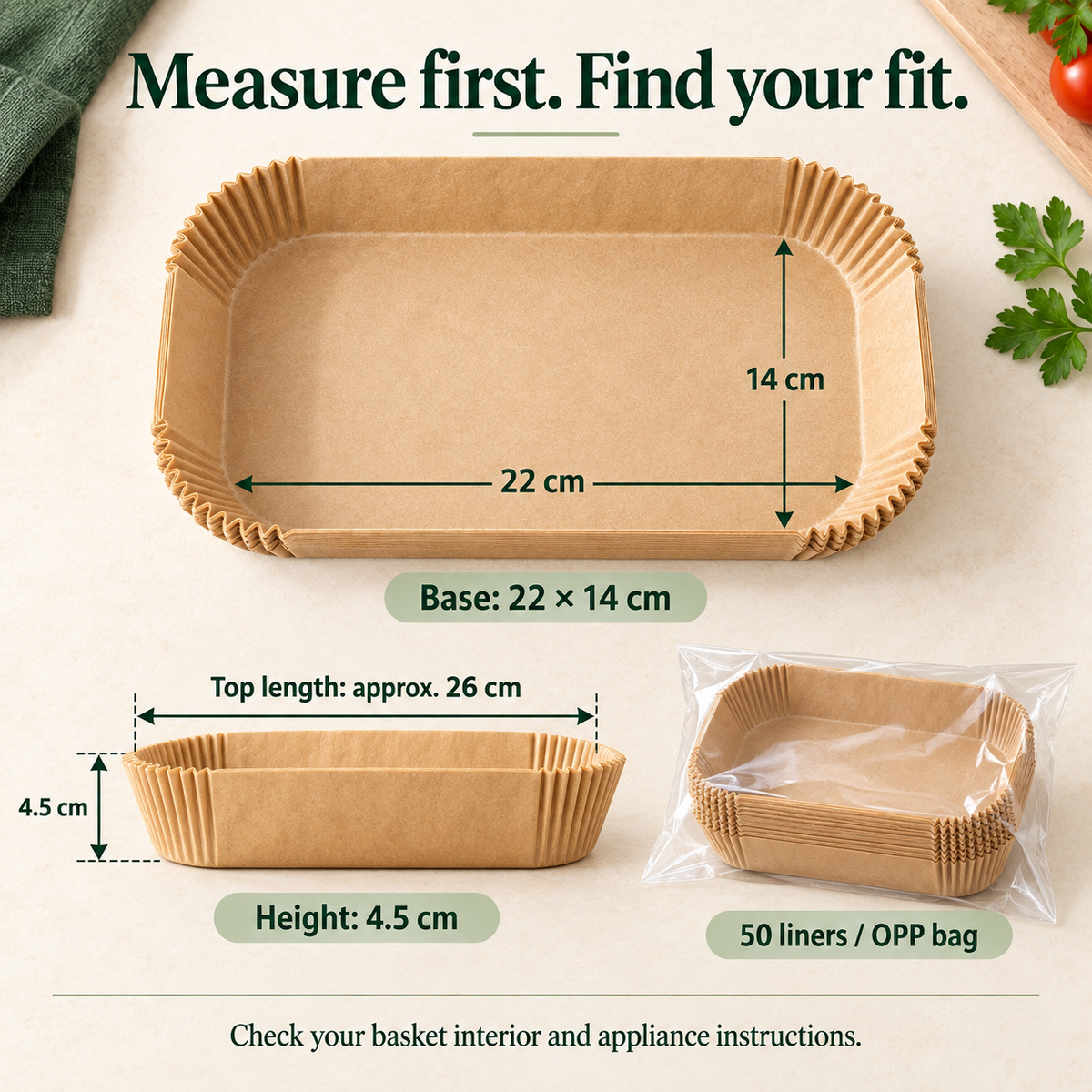 Measure first. Find your fit.