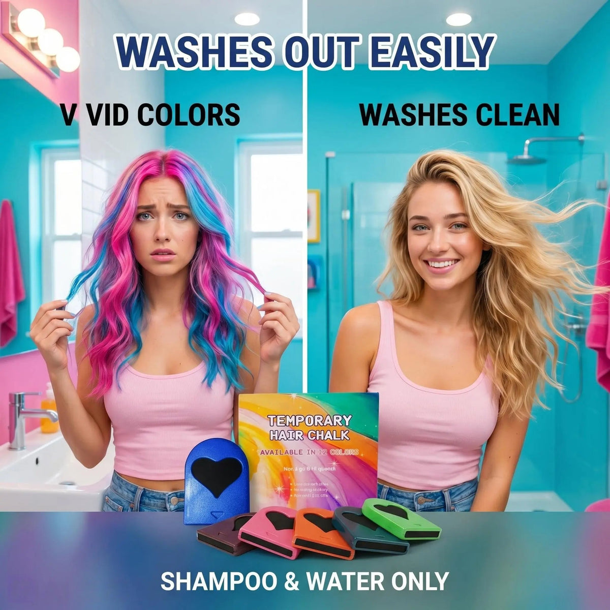 Temporary Hair Chalk Set — 12 Colors