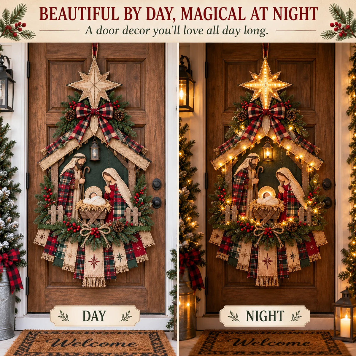 DIY Lighted Nativity Door Hanging Kit