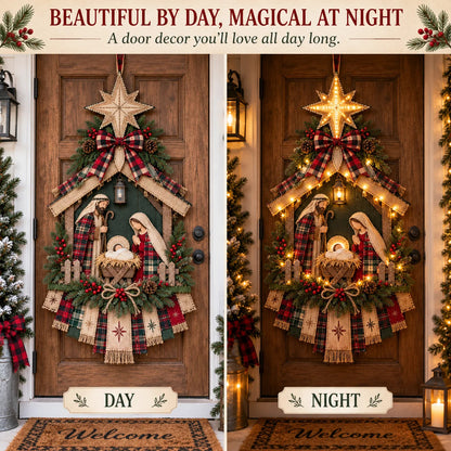 DIY Lighted Nativity Door Hanging Kit
