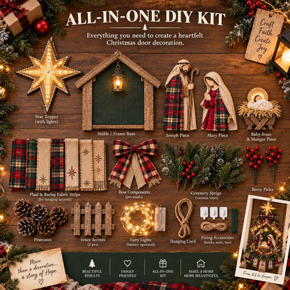 DIY Lighted Nativity Door Hanging Kit