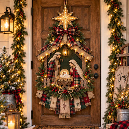DIY Lighted Nativity Door Hanging Kit