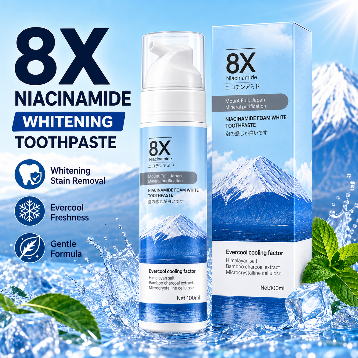 Niacinamide Foaming Whitening Toothpaste — 100ml