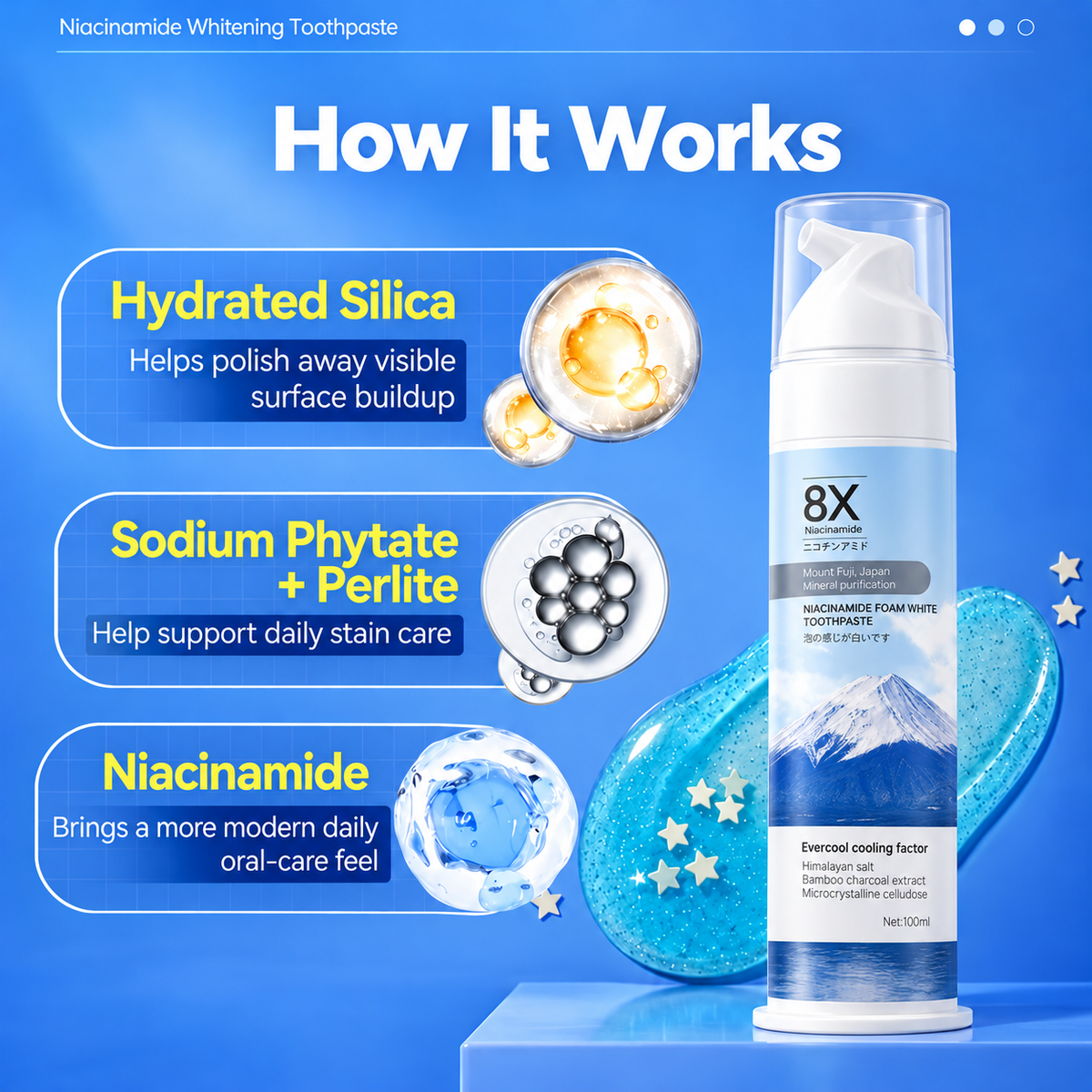 Niacinamide Foaming Whitening Toothpaste — 100ml